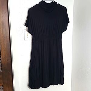 Zara Collection Black Mock Turtleneck Dress, Size Medium